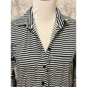 Lexington Clothing Company •Women L• Button Down Shirt Cotton Stripe Collared
